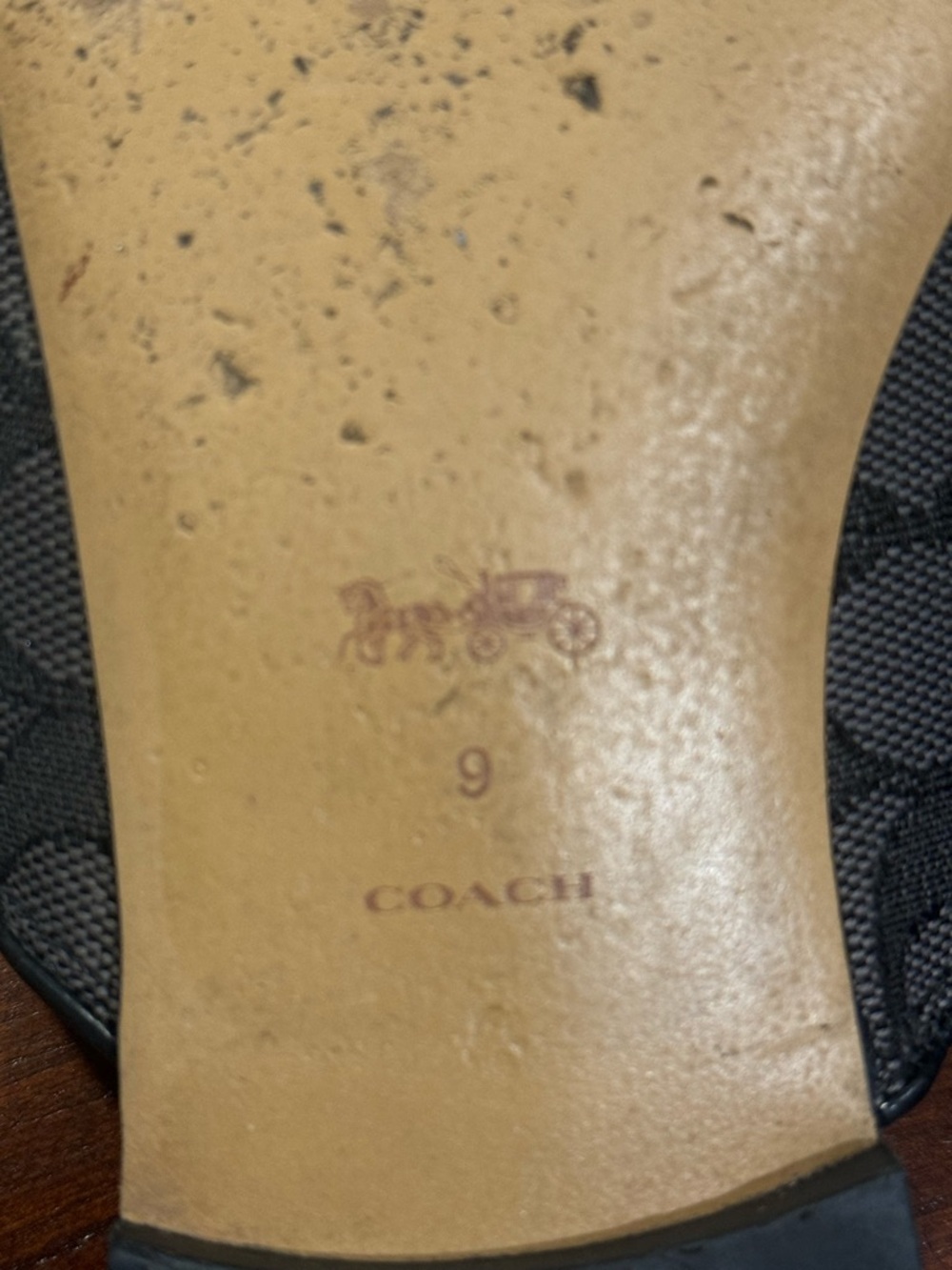 Coach Black Signature Jacquard Bow Backless Loafers 9B - Picture 5 of 11